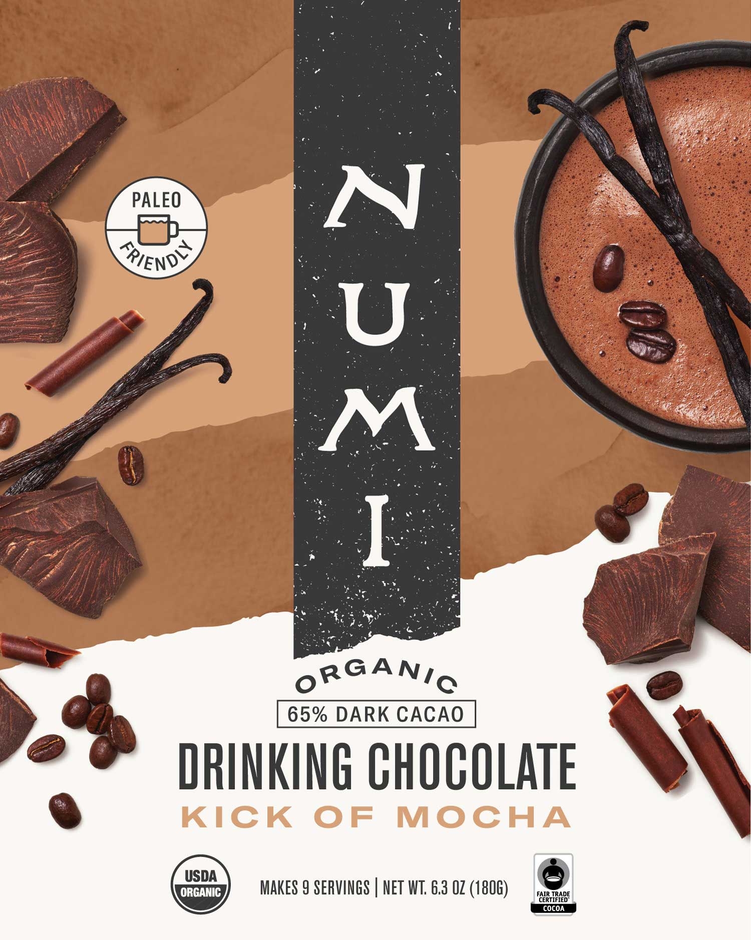 Numi Organic Tea Mocha Drinking Chocolate, 1 Pound -- 6 per case