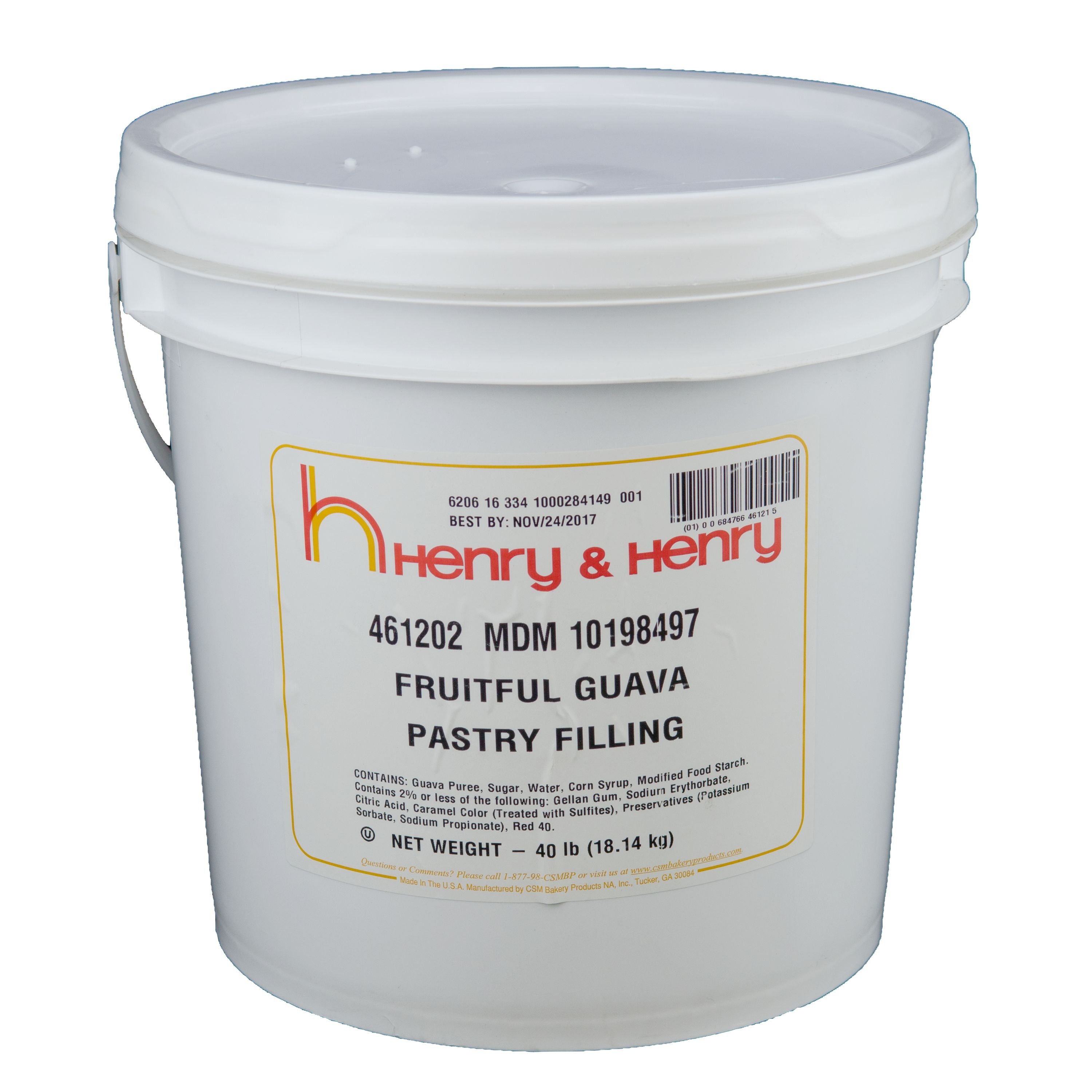 Henry and Henry Fruitful Guava Pastry Filling, 40 Pound.