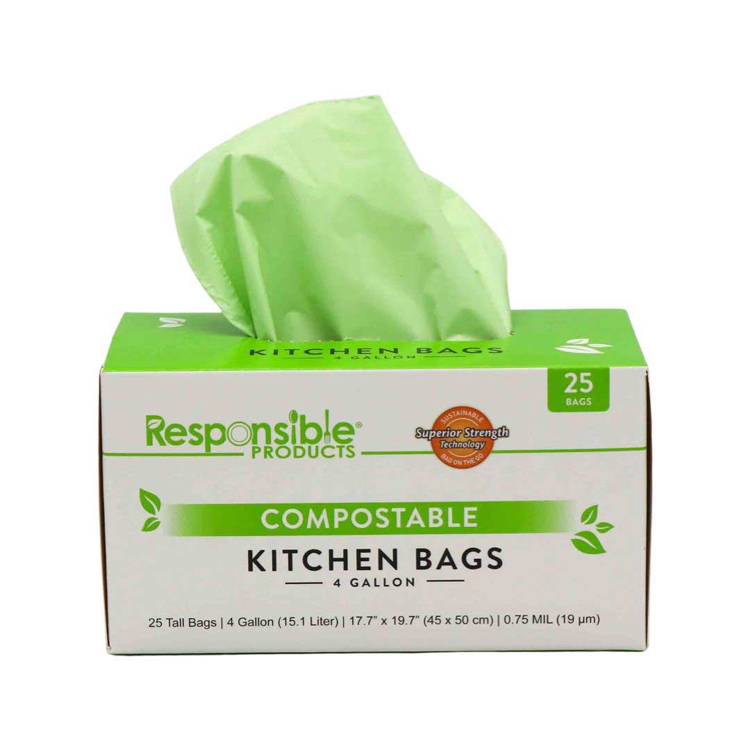 Responsible Products Compostable Kitchen Bin Liner, 4 Gallon Capacity -- 1000 per case