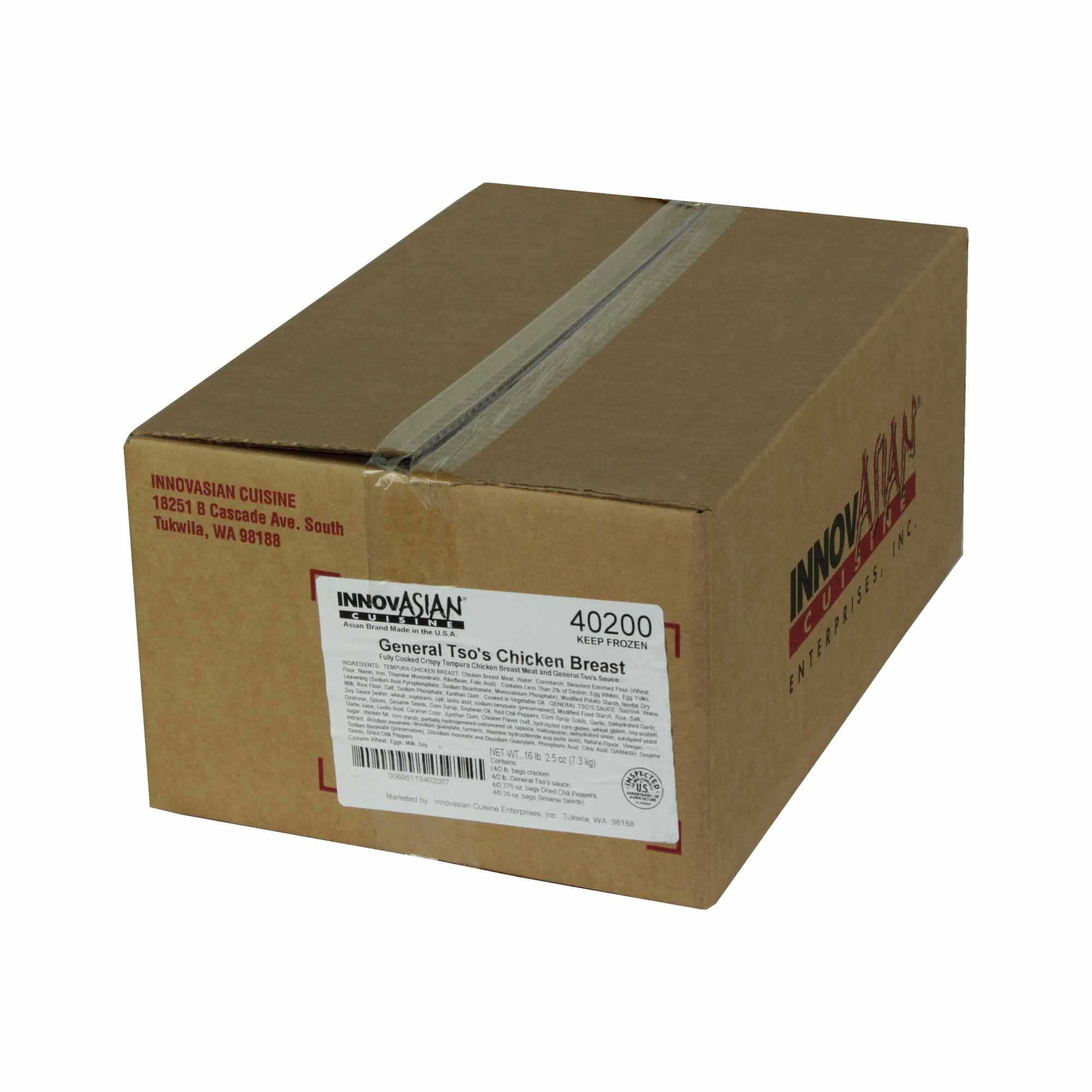 Innovasian Cuisine General Tsos Chicken Breast, 16 Pound.