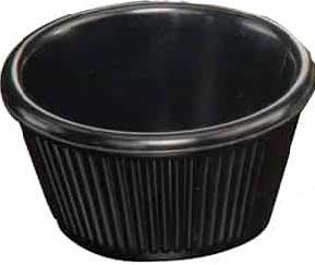 American Metalcraft Black Fluted Sided Melamine Ramekin, 3 Ounce