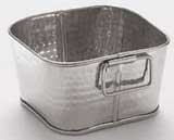 American Metalcraft Stainless Steel Square Hammered Finish Tub, 6 inch Square