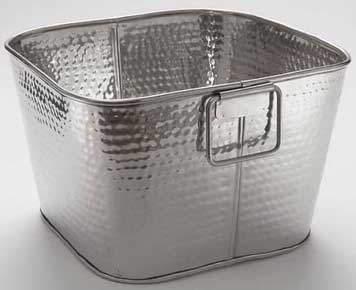 American Metalcraft Stainless Steel Square Hammered Finish Tub, 14 inch Square