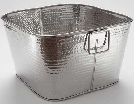 American Metalcraft Stainless Steel Square Hammered Finish Tub, 16 1/2 inch Square