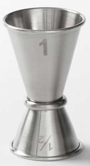 American Metalcraft Stainless Steel Satin Finish Jigger, 1/2 and 1 Ounce
