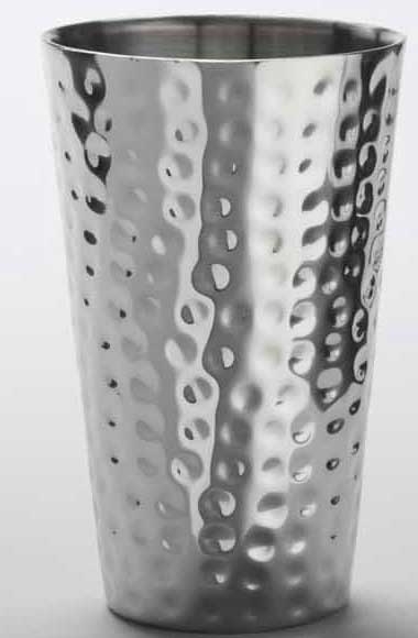American Metalcraft Stainless Steel Hammered Mirror Finish Double Wall Tumbler, 16 Ounce