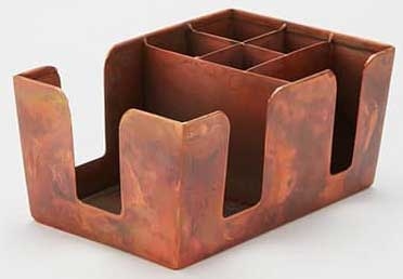 American Metalcraft Antique Copper Bar Caddy, 9-1/8 inch Length x 5-7/8 inch Width x 4-1/8 inch Height