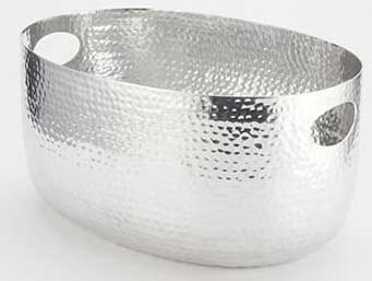 American Metalcraft Silver Hammered Aluminum Beverage Tub, 10 Quart