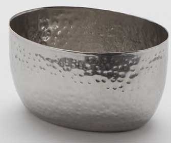 American Metalcraft Hammered Stainless Steel Oval Sauce Cup, 8 Ounce