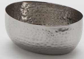 American Metalcraft Hammered Stainless Steel Oval Sauce Cup, 4 Ounce