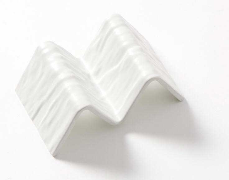 American Metalcraft White Faux Slate Melamine Taco Holder 1 or 2 Compartment Taco Holder, 5 x 3 x 2 inch