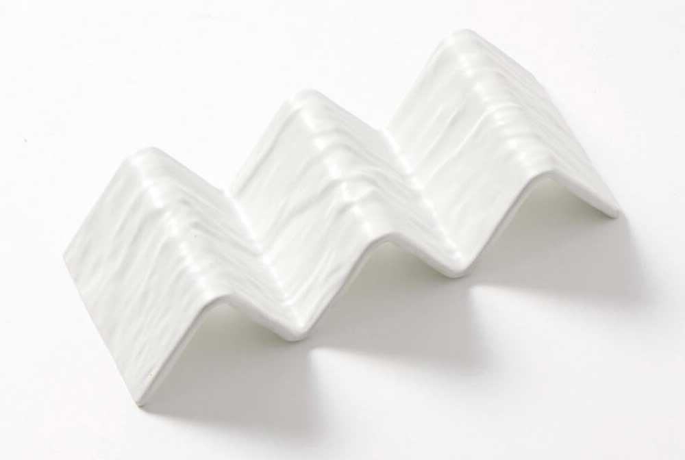American Metalcraft White Faux Slate Melamine Taco Holder 2 or 3 Compartment Taco Holder, 8 x 3 x 2 inch