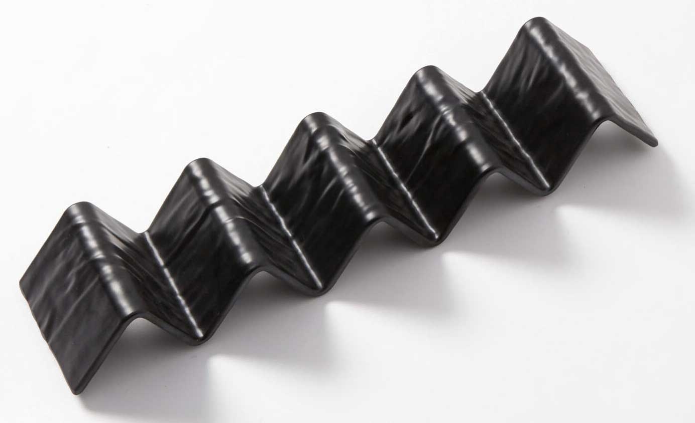 American Metalcraft Black Faux Slate Melamine Taco Holder 4 or 5 Compartment Taco Holder, 13 1/4 x 3 x 2 inch