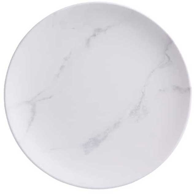 American Metalcraft Mix and Matte Collection Melamine Marble Round Coupe Plate, 9 inch Length