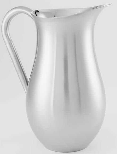 American Metalcraft Satin Finish Single Wall Long Neck Bell Pitcher with Ice Guard, 84 Ounce