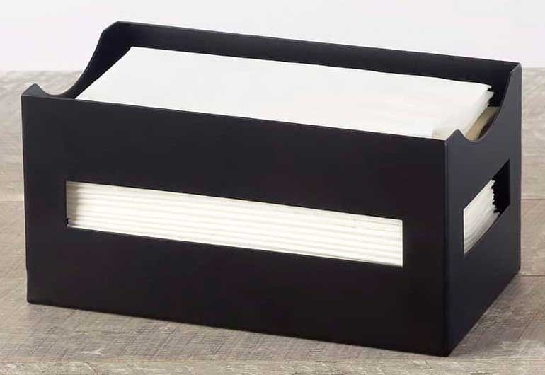 American Metalcraft Black Twilight Napkin Caddy, 9 inch Length