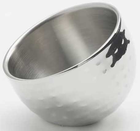 American Metalcraft Double Wall Stainless Steel Hammered Angled Sauce Cup, 2.5 Ounce
