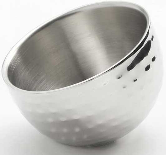 American Metalcraft Double Wall Stainless Steel Hammered Angled Sauce Cup, 5 Ounce