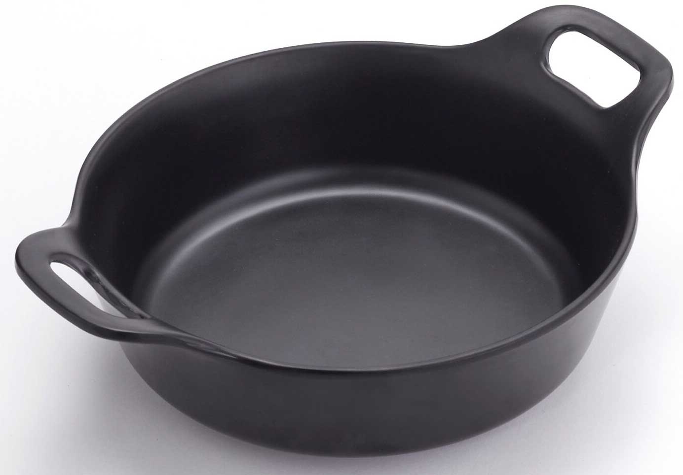 American Metalcraft Black Round Melamine Cast Iron Casserole, 7 5/8 inch Dia