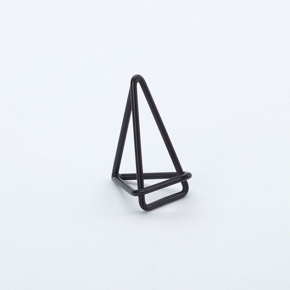 American Metalcraft Black Geometric Card Holder, 1 3/4 x 1 1/8 x 2 inch