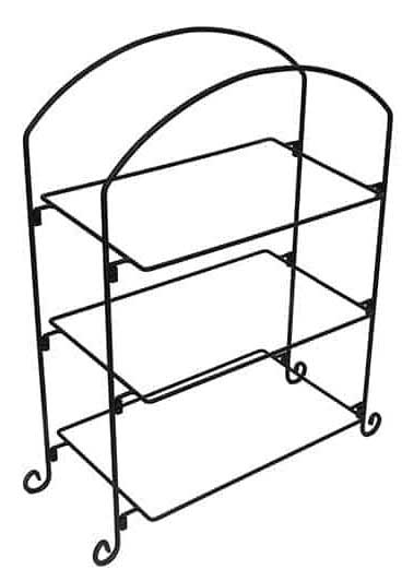 American Metalcraft Large Rectangle Wrought Iron 3-Tier Stand