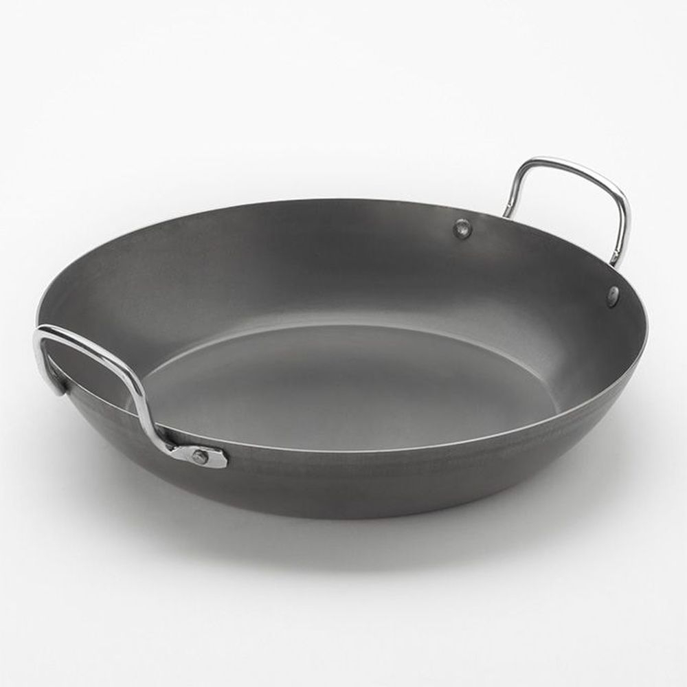 American Metalcraft Black Steel Paella Pan, 126 Ounce