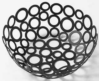 American Metalcraft Ring Design Black Iron Go-Go Basket, 8 inch Diameter