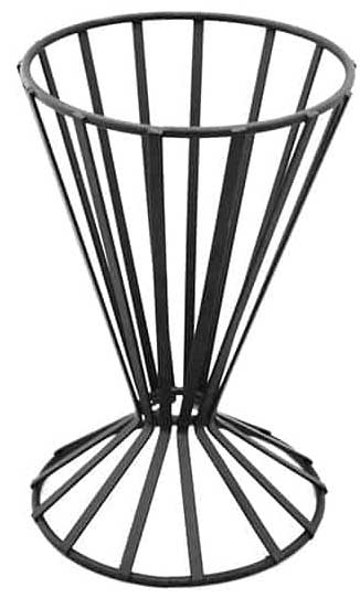 American Metalcraft Flat Coil Black Slanted Conical French Fry Basket, 4 1/2 x 7 1/2 inch