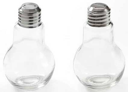 American Metalcraft Clear Glass with Stainless Steel Top Lightbulb Salt and Pepper Shaker Set, 4 Ounce -- 1 set