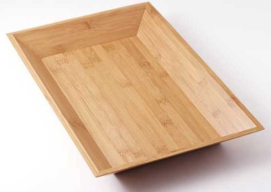 American Metalcraft Bamboo Medium Rectangular Tray, 18 inch Length