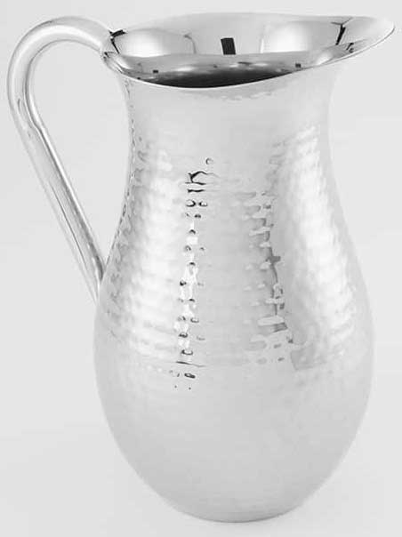 American Metalcraft Stainless Steel Hammered Finish Double Wall Water Pitcher, 64 Ounce