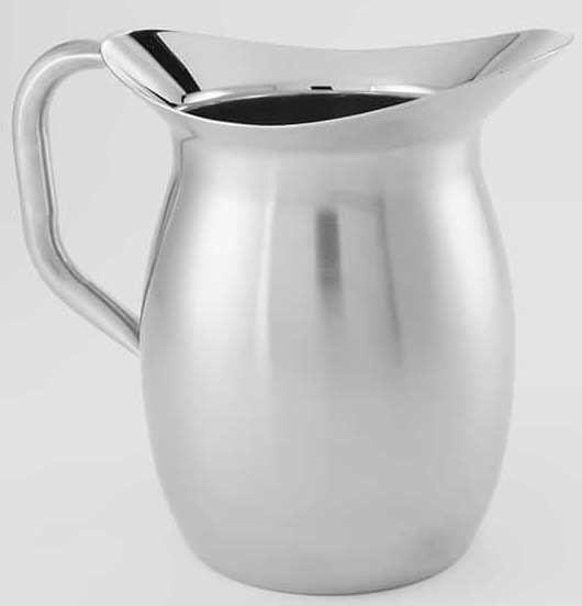 American Metalcraft Stainless Steel Satin Finish Double Wall Bell Pitcher, 64 Ounce