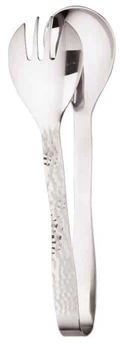 American Metalcraft Stainless Steel Hammered Serving Tongs, 8 inch Length