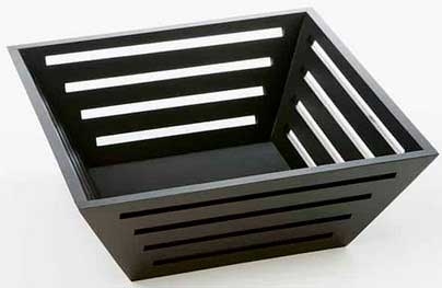 American Metalcraft Large Square Tapered Birch Bread Basket, 12 x 12 x 4 1/2 inch