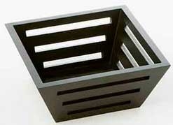 American Metalcraft Medium Square Tapered Birch Bread Basket, 7 x 7 x 3 1/4 inch