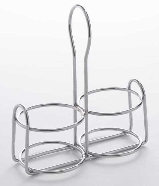 American Metalcraft Stainless Steel Mini Glass Jar Caddy, 4 1/2 x 2 1/4 x 5 1/2 inch