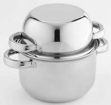 American Metalcraft Stainless Steel Mussel Server with Lid, 64 Ounce