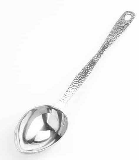 American Metalcraft Stainless Steel Hammered Portioned Spoon, 1/4 Cup