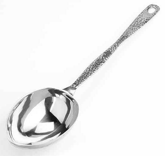 American Metalcraft Stainless Steel Hammered Portioned Spoon, 1/2 Cup