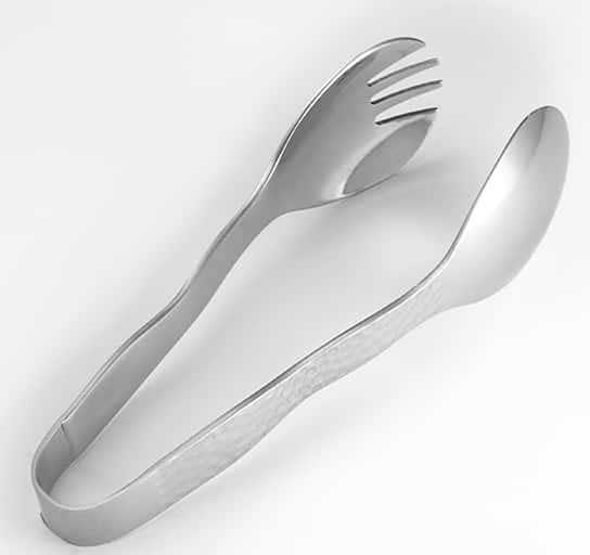 American Metalcraft Stainless Steel Hammered Serving Tongs, 6 inch Length