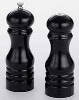 American Metalcraft Black Wood Salt and Pepper Mill Set, 6 inch Height -- 1 set