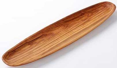 American Metalcraft Large Oblong Olive Wood Platter, 23 5/8 x 5 7/8 x 1 1/4 inch