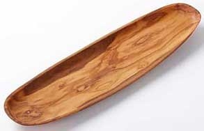 American Metalcraft Medium Oblong Olive Wood Platter, 17 3/4 x 5 1/4 x 1 1/4 inch