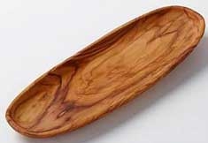 American Metalcraft Small Oblong Olive Wood Platter, 12 x 4 1/2 x 1 inch