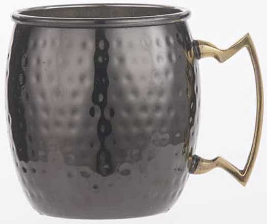 American Metalcraft Black/Brass Hammered Finish Moscow Mule Mug, 16 Ounce