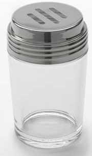 American Metalcraft Glass Contemporary Shaker with Slotted Spice Top, 6 Ounce