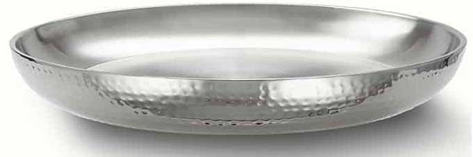 American Metalcraft 18/8 Stainless Steel Hammered Double Wall Seafood Tray, 18 inch