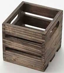 American Metalcraft Vintage Sixth Size Fir Wood Crate, 6 1/4 x 5 3/4 x 5 3/4 inch