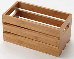 American Metalcraft Bamboo Third Size Wooden Crate, 12 1/4 x 6 1/4 x 6 inch