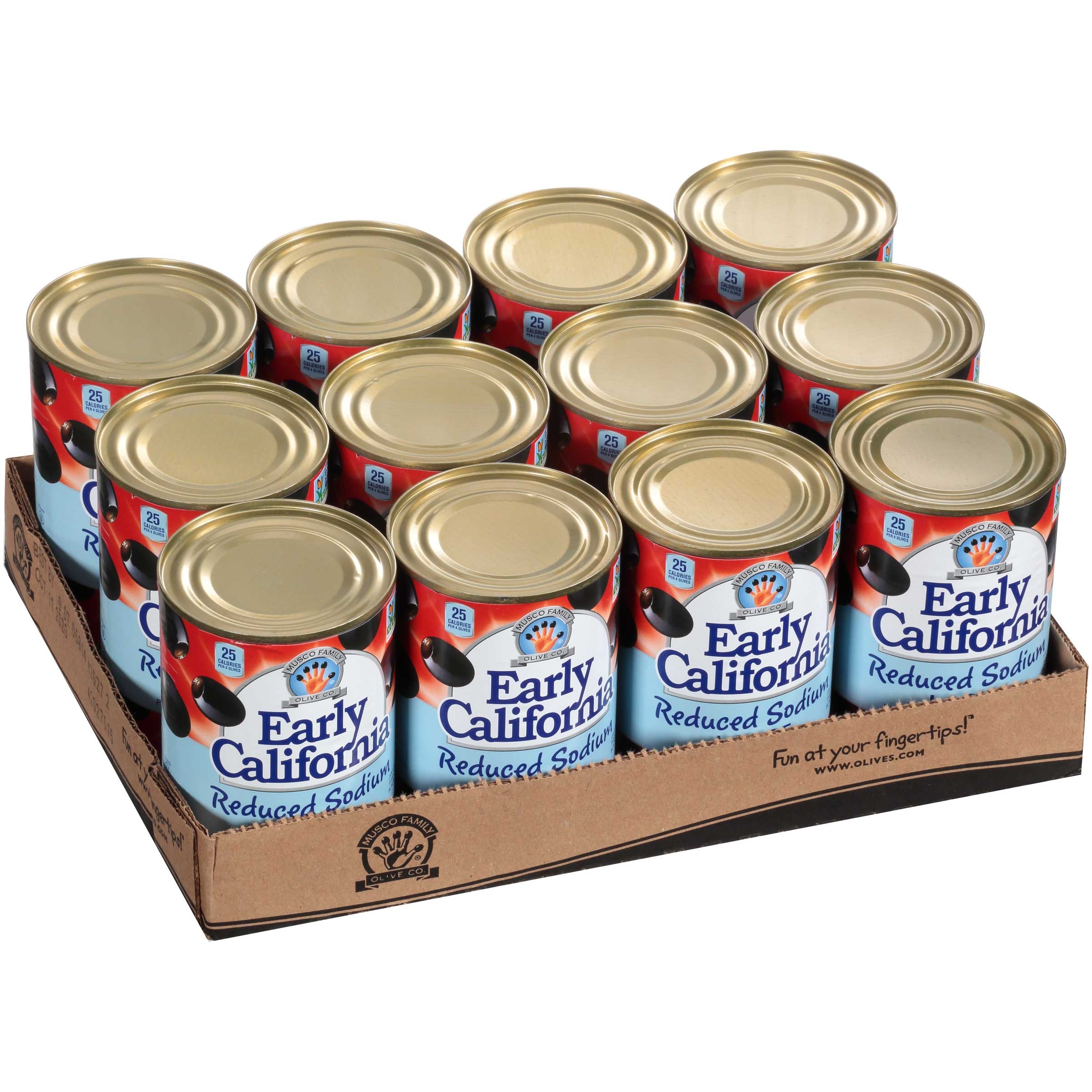 Early California Large Reduced Sodium Pitted Ripe Olives, 6 Ounce -- 12 per case.